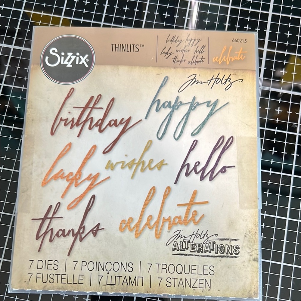 Sizzix Thinlits Die Set -handwritten celebrate 7 dies